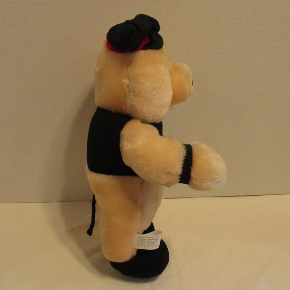 Harley Davidson NEW Vintage 1991 Medium Peach Black Orange Graphic Plush Hog - Picture 2 of 9